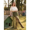 image:imageScarlet Darkness Womens Lace Sheer Long Maxi Skirt A Line Gothic SkirtOlive Green