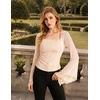 image:imageScarlet Darkness Womens Mesh Top 2026 Long Sleeve Renaissance BlousesApricot
