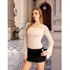image:imageScarlet Darkness Womens Mesh Top 2026 Long Sleeve Renaissance BlousesApricot