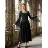 image:imageScarlet Darkness Womens Mesh Top 2026 Long Sleeve Renaissance BlousesBlack