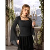 image:imageScarlet Darkness Womens Mesh Top 2026 Long Sleeve Renaissance BlousesBlack