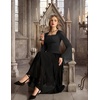 image:imageScarlet Darkness Womens Mesh Top 2026 Long Sleeve Renaissance BlousesBlack