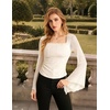 image:imageScarlet Darkness Womens Mesh Top 2026 Long Sleeve Renaissance BlousesWhite