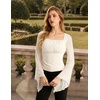 image:imageScarlet Darkness Womens Mesh Top 2026 Long Sleeve Renaissance BlousesWhite