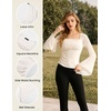 image:imageScarlet Darkness Womens Mesh Top 2026 Long Sleeve Renaissance BlousesWhite