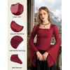 image:imageScarlet Darkness Womens Mesh Top 2026 Long Sleeve Renaissance BlousesWine