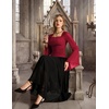 image:imageScarlet Darkness Womens Mesh Top 2026 Long Sleeve Renaissance BlousesWine