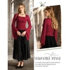 image:imageScarlet Darkness Womens Mesh Top 2026 Long Sleeve Renaissance BlousesWine