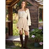 image:imageScarlet Darkness Womens Mini Skirts Renaissance Boho Tiered Layers SkortBeige