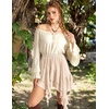 image:imageScarlet Darkness Womens Mini Skirts Renaissance Boho Tiered Layers SkortBeige