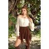 image:imageScarlet Darkness Womens Mini Skirts Renaissance Boho Tiered Layers SkortBrown Orange
