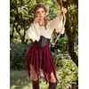 image:imageScarlet Darkness Womens Mini Skirts Renaissance Boho Tiered Layers SkortDark Wine