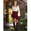 image:imageScarlet Darkness Womens Mini Skirts Renaissance Boho Tiered Layers SkortDark Wine
