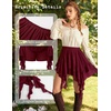image:imageScarlet Darkness Womens Mini Skirts Renaissance Boho Tiered Layers SkortDark Wine