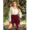 image:imageScarlet Darkness Womens Mini Skirts Renaissance Boho Tiered Layers SkortDark Wine