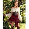 image:imageScarlet Darkness Womens Mini Skirts Renaissance Boho Tiered Layers SkortDark Wine