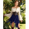 image:imageScarlet Darkness Womens Mini Skirts Renaissance Boho Tiered Layers SkortNavy
