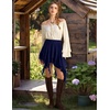 image:imageScarlet Darkness Womens Mini Skirts Renaissance Boho Tiered Layers SkortNavy