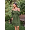image:imageScarlet Darkness Womens Renaissance Off Shoulder Corset Mini DressArmy Green