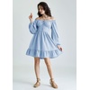 image:imageScarlet Darkness Womens Renaissance Off Shoulder Corset Mini DressGray Blue