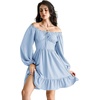 image:imageScarlet Darkness Womens Renaissance Off Shoulder Corset Mini DressGray Blue