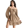 image:imageScarlet Darkness Womens Renaissance Off Shoulder Corset Mini DressKhaki