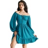 image:imageScarlet Darkness Womens Renaissance Off Shoulder Corset Mini DressPeacock Blue