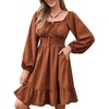 image:imageScarlet Darkness Womens Renaissance Off Shoulder Corset Mini DressRedbrown