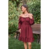 image:imageScarlet Darkness Womens Renaissance Off Shoulder Corset Mini DressRose Red