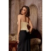 image:imageScarlet Darkness Womens Velvet Corset Top Strapless Bustier for Party ClubCream