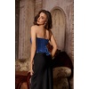 image:imageScarlet Darkness Womens Velvet Corset Top Strapless Bustier for Party ClubDark Blue