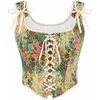 image:imageScarlet Darkness Corset Tops for Women Renaissance Lace Up Floral BustierApricot Floral