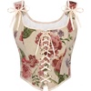 Beige Red Floral