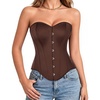 image:imageScarlet Darkness Corset Tops for Women Strapless Overbust BustiersCoffee