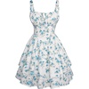 White Blue Floral
