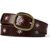image:imageScarlet Darkness Leather Belt Women Embroidered Cowgirl BeltDark Brown