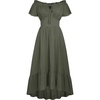 image:imageScarlet Darkness Off Shoulder Flutter Sleeve Renaissance Peasant Midi DressArmy Green