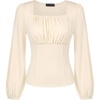 image:imageScarlet Darkness Peasant Blouses for Women Long Sleeve Renaissance ShirtsCream