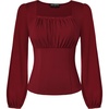 image:imageScarlet Darkness Peasant Blouses for Women Long Sleeve Renaissance ShirtsRed