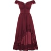 image:imageScarlet Darkness Renaissance Corset Dress Off Shoulder Chiffon SundressWine Red