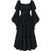 image:imageScarlet Darkness Renaissance Costume Women Bell Sleeve Medieval Dress MaxiBlack