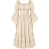 image:imageScarlet Darkness Renaissance Costume Women Bell Sleeve Medieval Dress MaxiCream