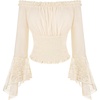 image:imageScarlet Darkness Renaissance Shirt Women Bell Sleeve Off the Shoulder TopBeige