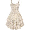 Cream Yellow Blue Floral