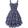 Navy Blue White Floral