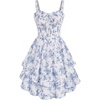 White Blue Bird Floral