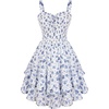 White Blue Floral