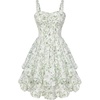 White Green Floral