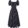 Black Purple Ditsy Floral