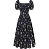 Black Yellow Ditsy Floral